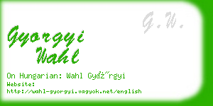 gyorgyi wahl business card